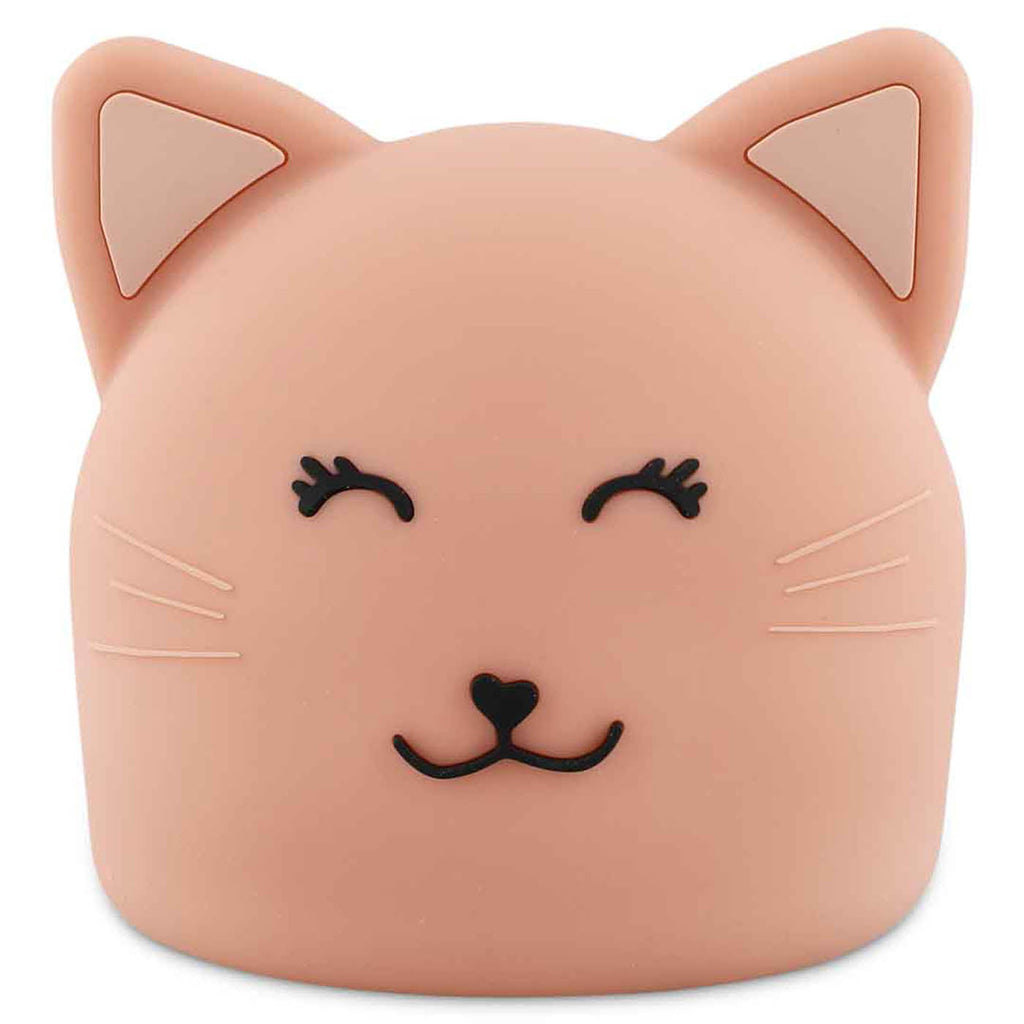 Peach Pink Cat Silicone Rechargeable Night Light with Tap Control