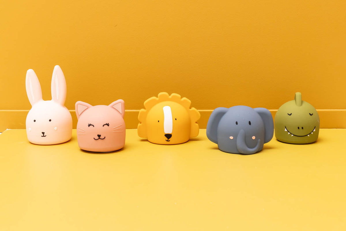 Peach Pink Cat Silicone Rechargeable Night Light with Tap Control