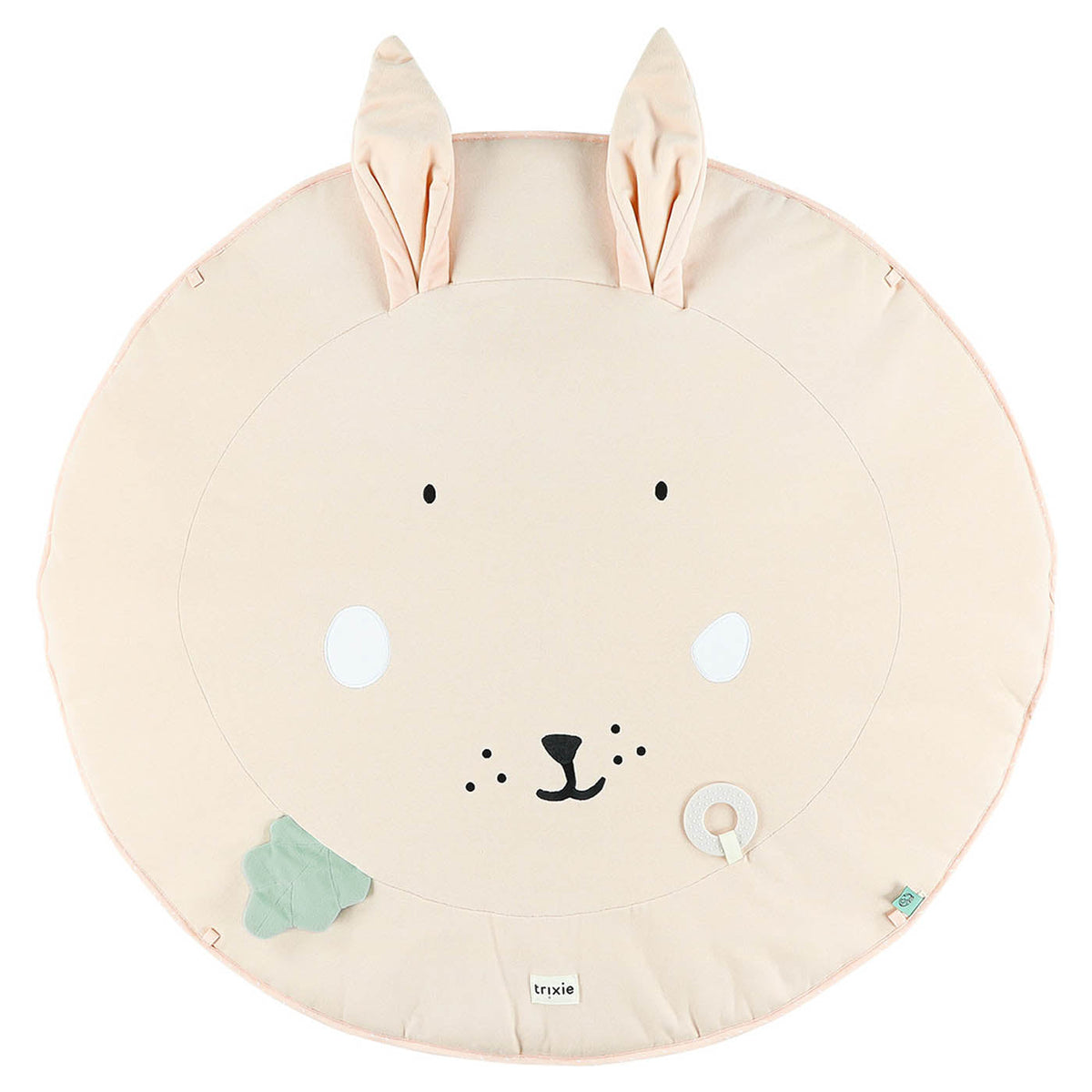 Tapis d'éveil pour bébé lapin rose poudré avec arches supérieures