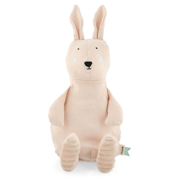 Peluche lapin en coton biologique rose poudré doux aux longues oreilles