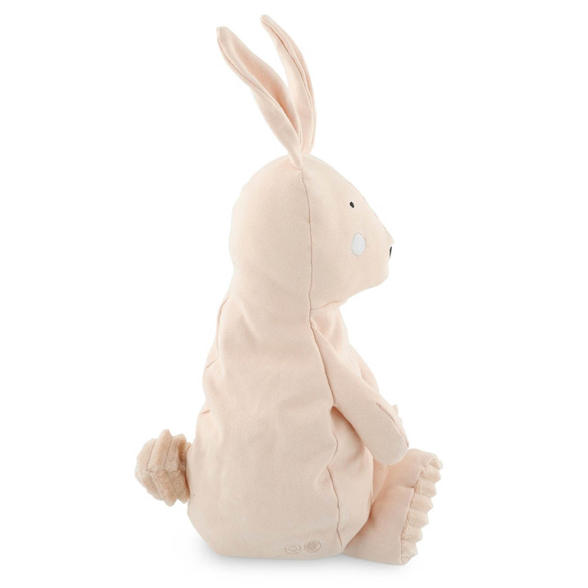 Peluche lapin en coton biologique rose poudré doux aux longues oreilles