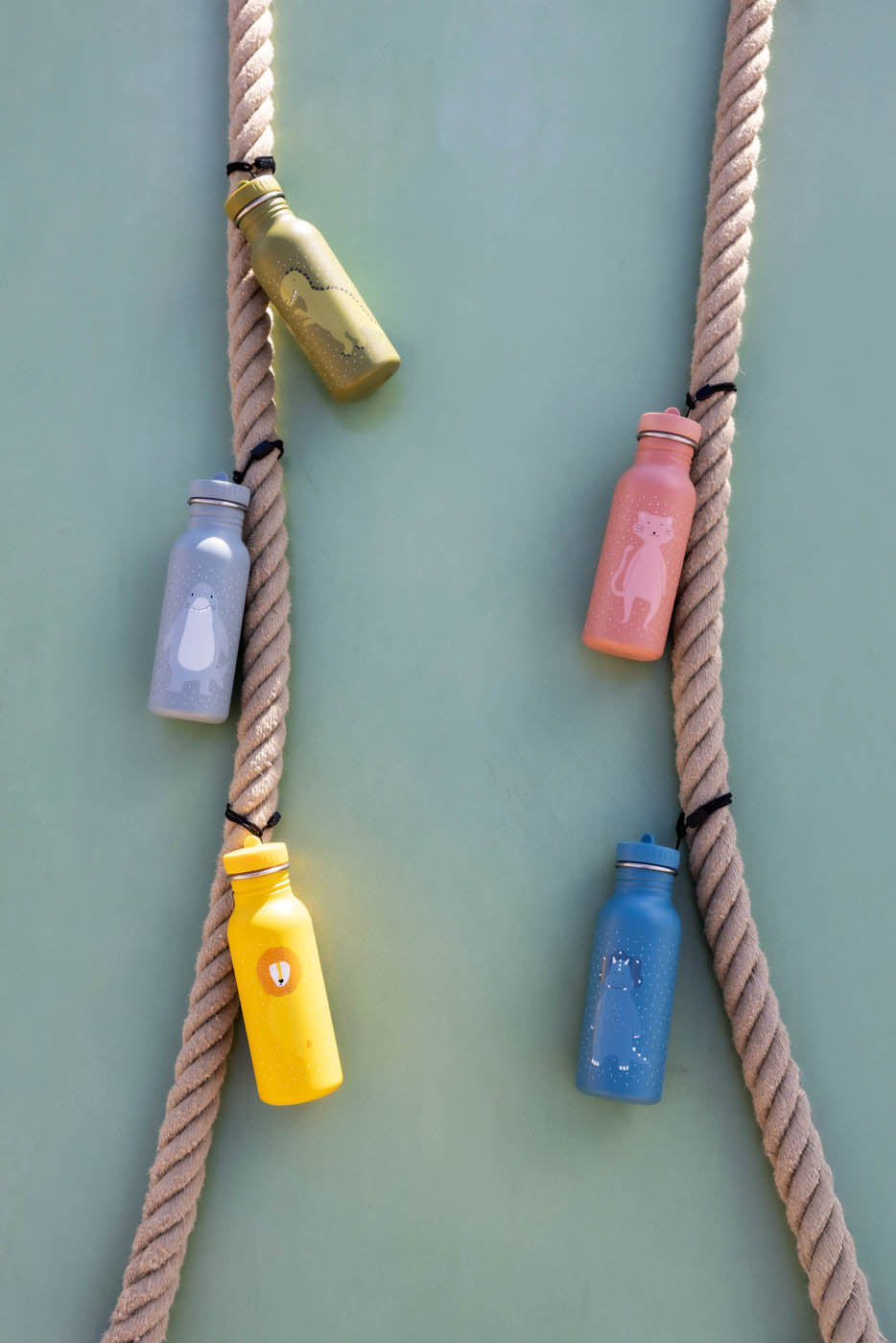 Gourde en acier inoxydable pour enfants avec imprimé lion jaune, pour l'extérieur