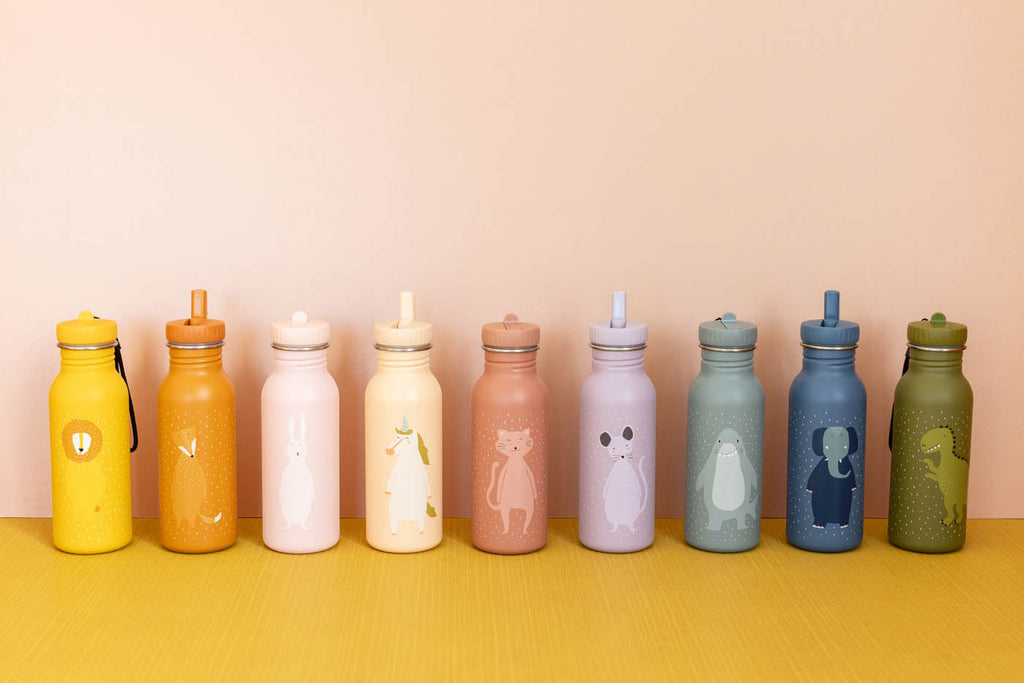 Gourde en acier inoxydable pour enfants avec imprimé lion jaune, pour l'extérieur