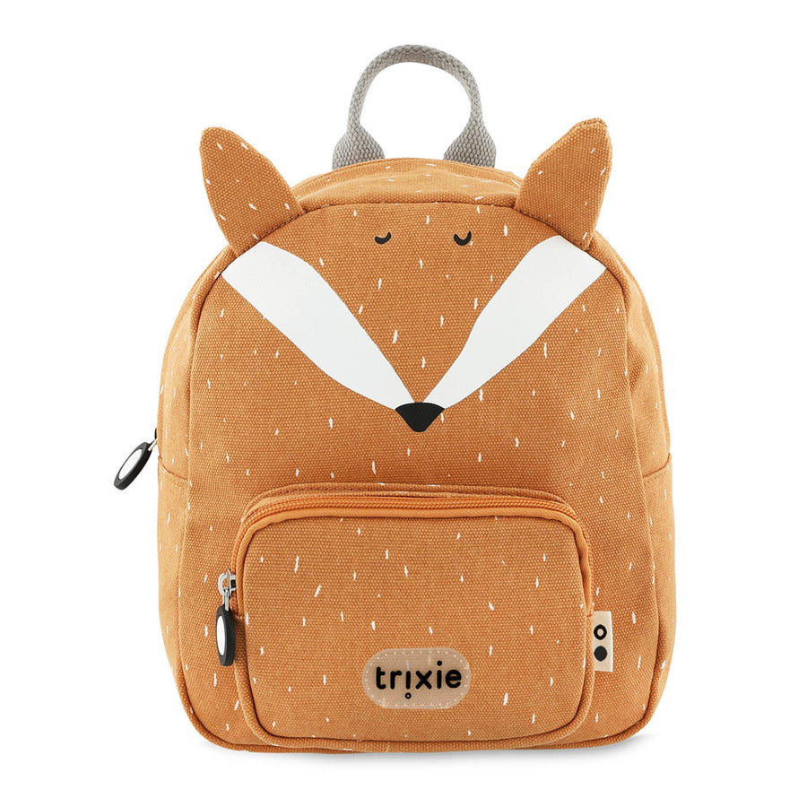 Sac à dos renard orange avec bretelles rembourrées et poche avant zippée