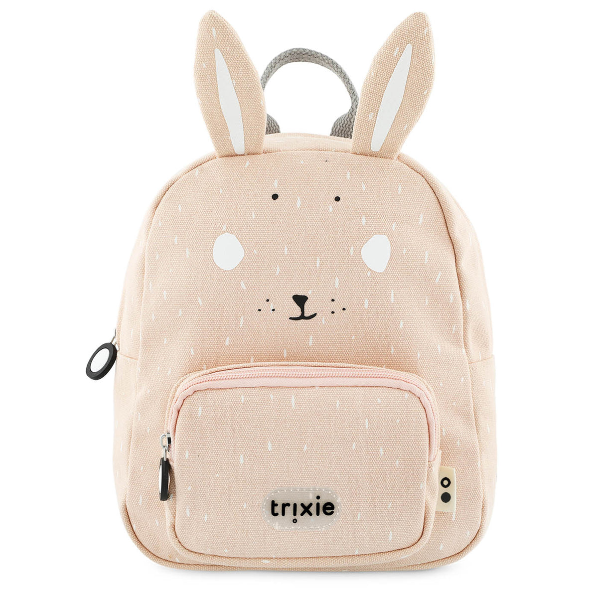 Sac à dos lapin rose poudré avec poche avant et bretelles réglables