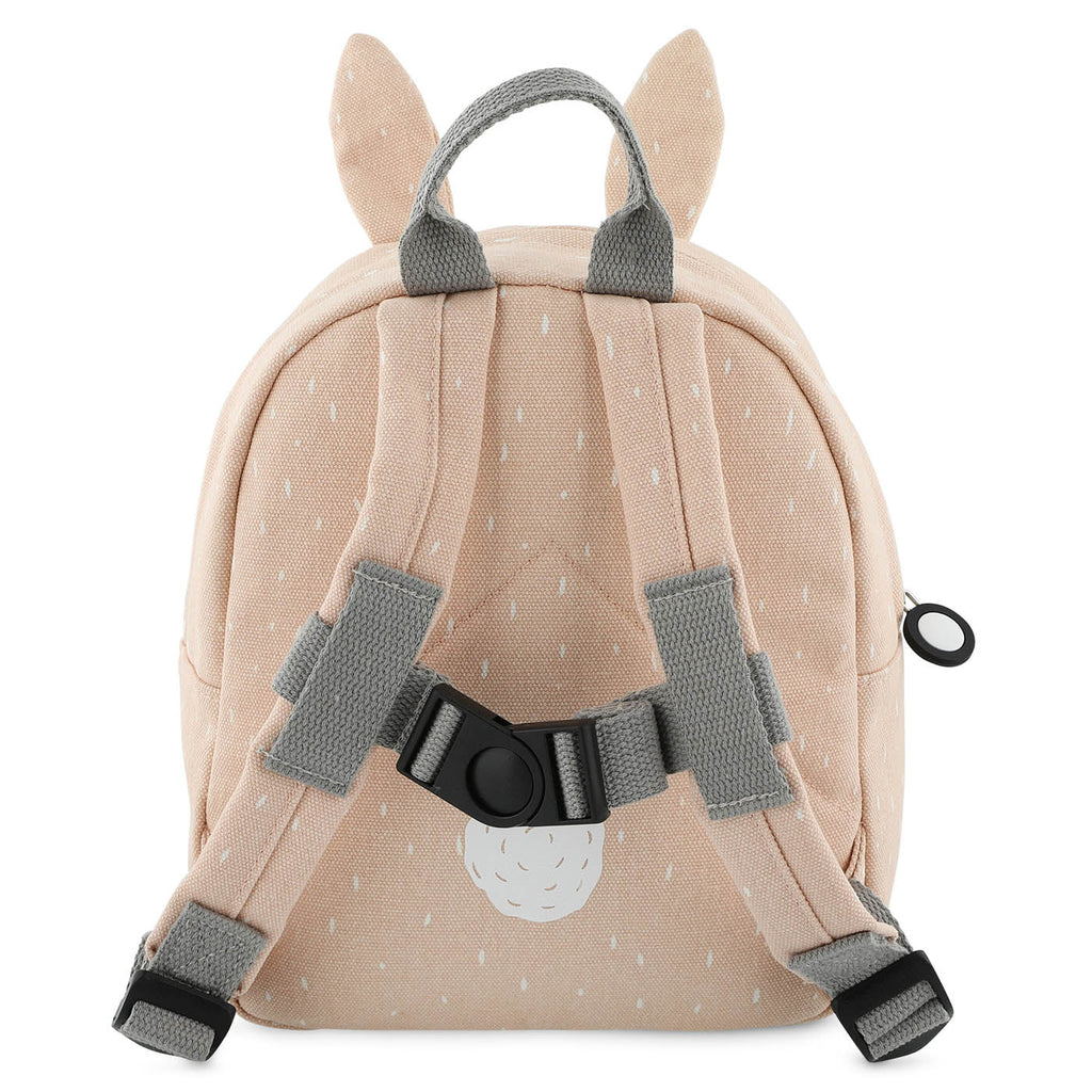 Sac à dos lapin rose poudré avec poche avant et bretelles réglables