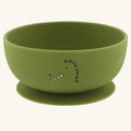 Olive Green Dinosaur Silicone Suction Bowl for Everyday Toddler Meals