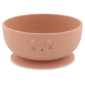 Taça de Silicone Rosa-Claro com Ventosa e Detalhe de Gato para as Refeições