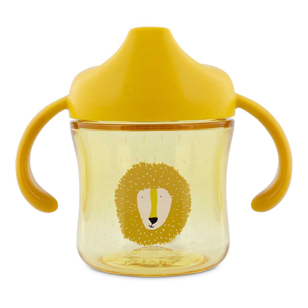 Copos de Transição para Criança Pequena com Estampa de Leão Amarelo e Duas Pegas Fáceis de Segurar