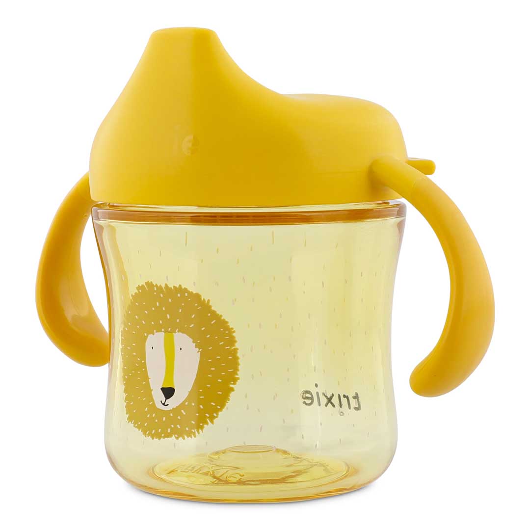Copos de Transição para Criança Pequena com Estampa de Leão Amarelo e Duas Pegas Fáceis de Segurar