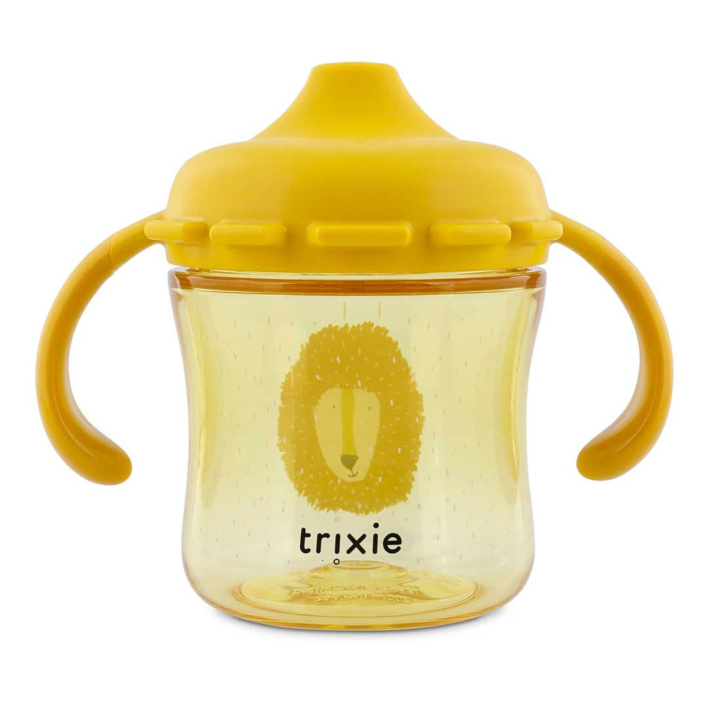 Tasse à bec pour tout-petit avec imprimé lion jaune et deux anses faciles à saisir