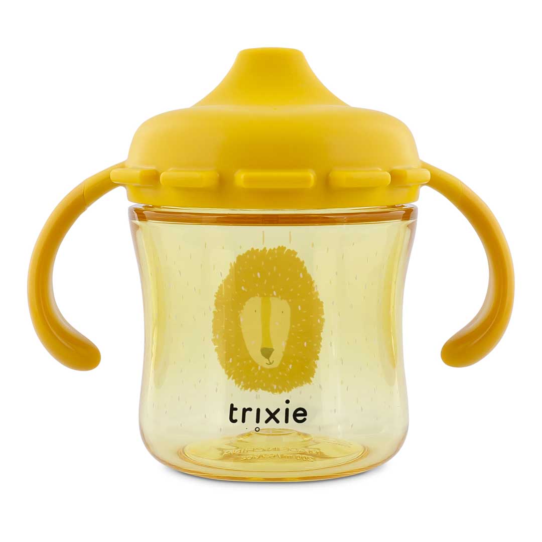 Copos de Transição para Criança Pequena com Estampa de Leão Amarelo e Duas Pegas Fáceis de Segurar