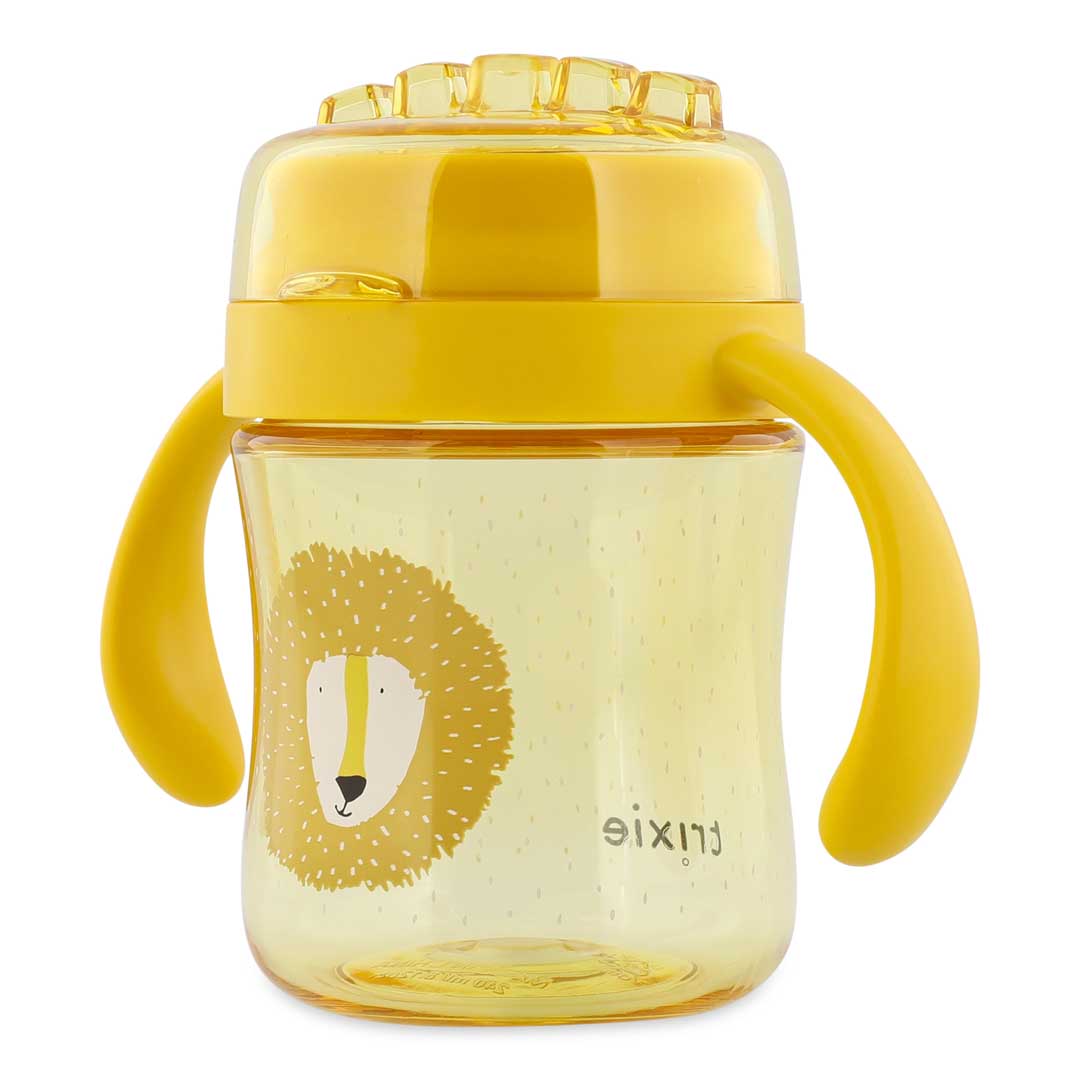 Copo de Treino para Criança Pequena com Estampa de Leão Amarelo e Duas Pegas Fáceis de Agarrar