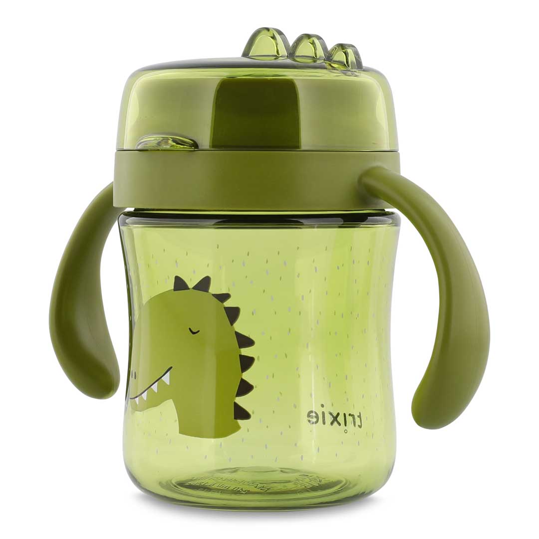 Tasse d'apprentissage 360° Dinosaure vert avec deux anses faciles à saisir