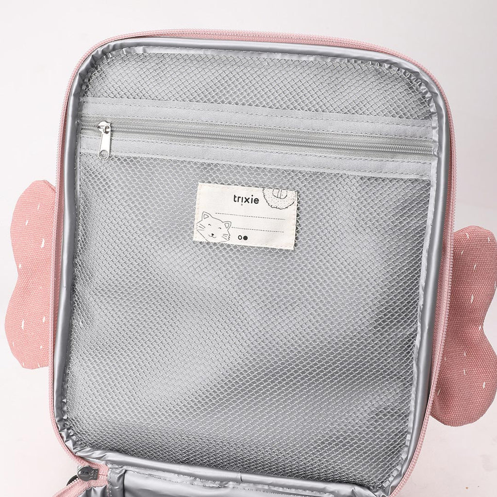 Sac à repas isotherme papillon rose avec bandoulière réglable