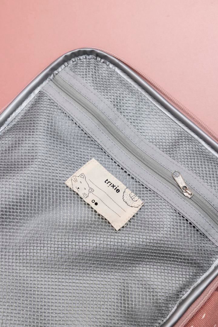 Sac à repas isotherme papillon rose avec bandoulière réglable