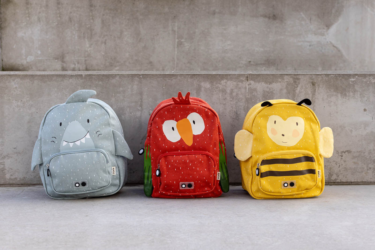 Sac à dos pour enfant jaune abeille avec bretelles rembourrées et poche avant