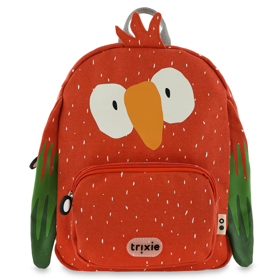 Sac à dos pour enfant Perroquet Rouge avec ailes vertes et bretelles rembourrées